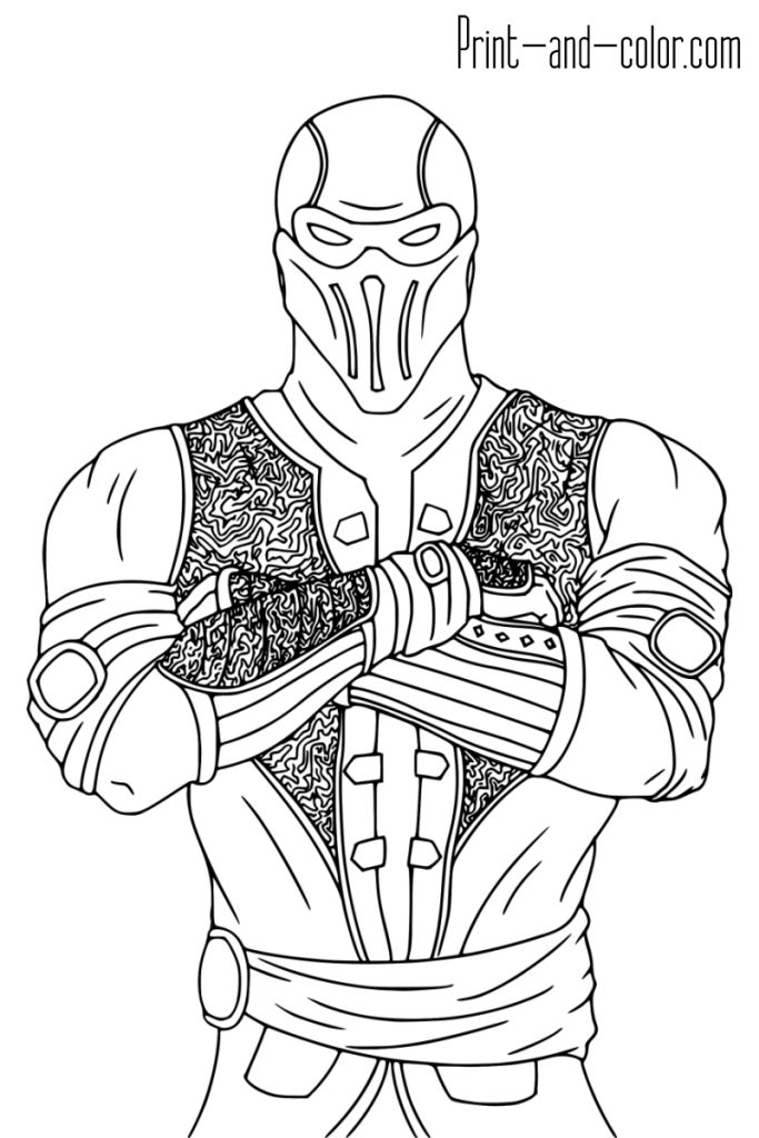 Mortal kombat coloring page subzero coloring pages mortal kombat coloring pages for boys