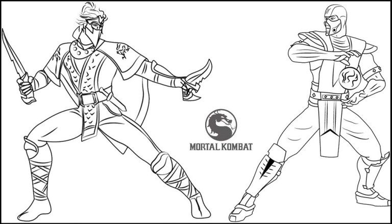 Rain vs sub zero from mortal kombat coloring page coloring pages mortal kombat pictures to draw