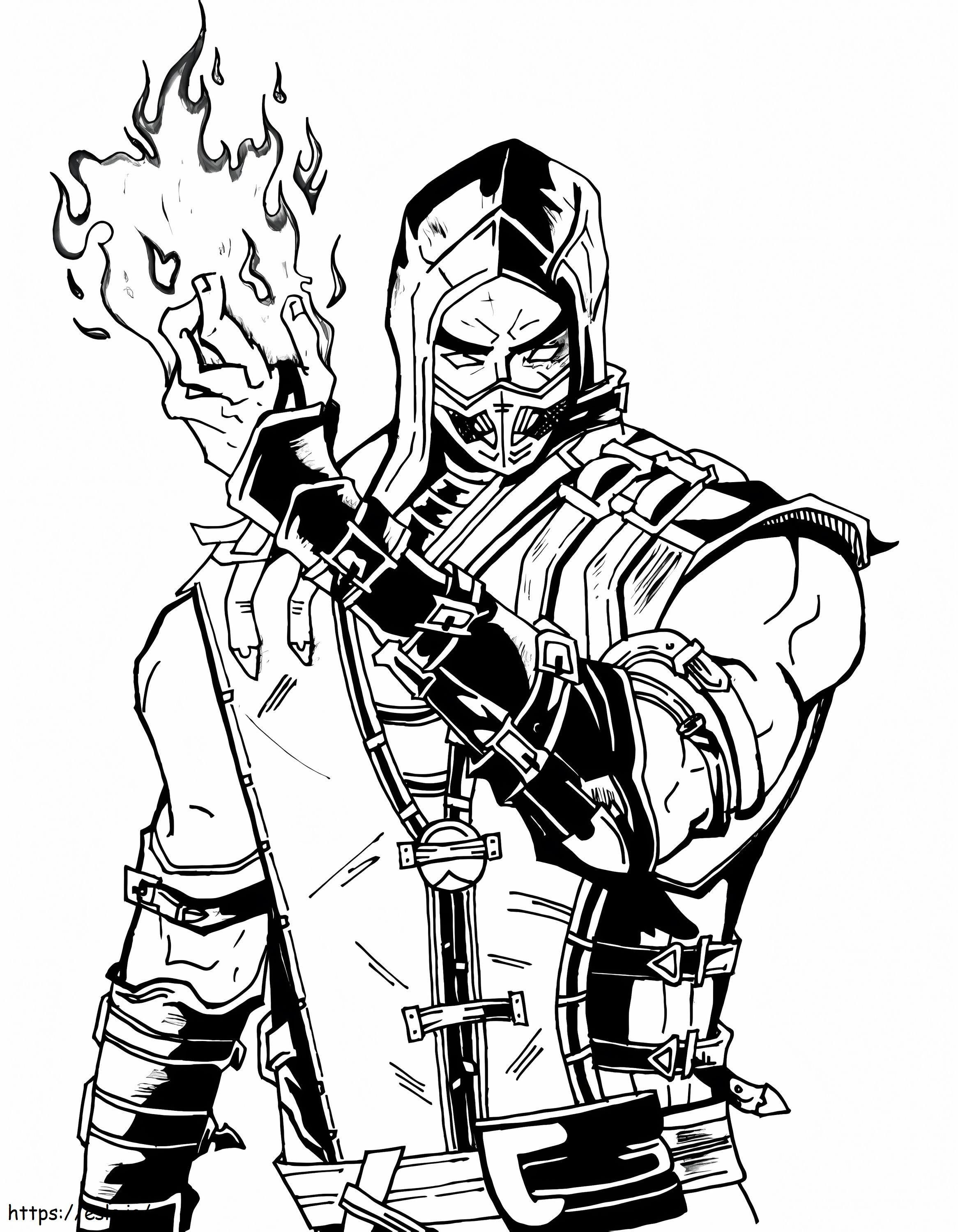 Sub zero from mortal kombat coloring page