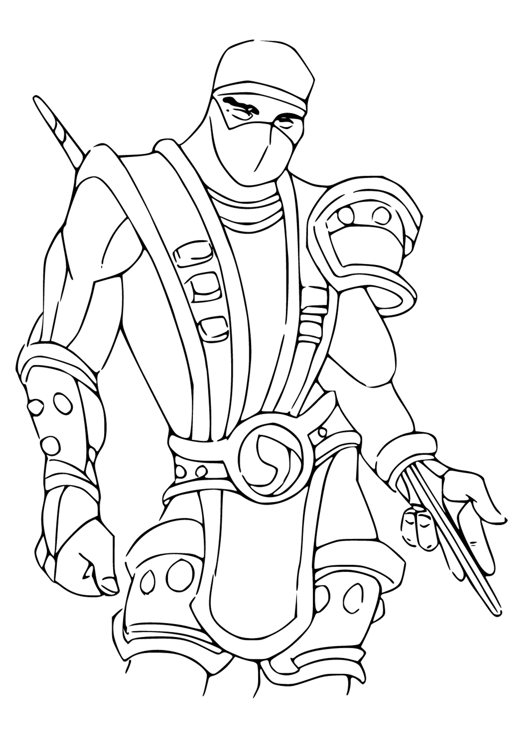 Free printable mortal kombat ninja coloring page for adults and kids