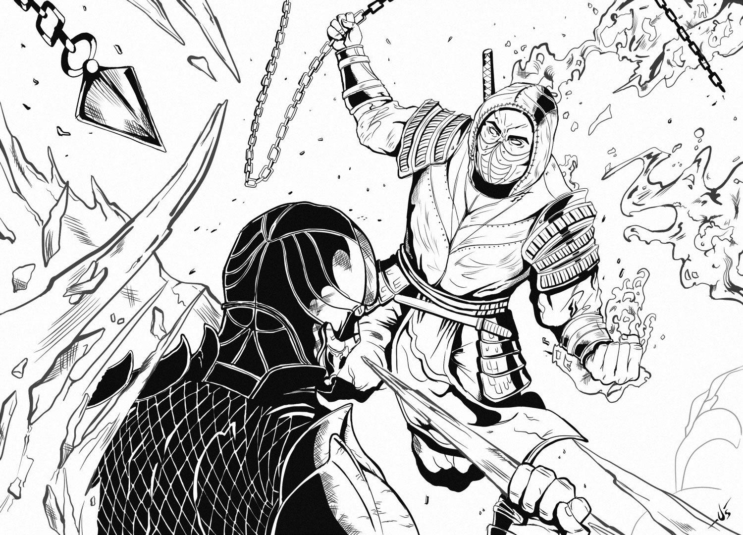 Viktignis on x hiroyuki sanada as scorpion vs joe taslim as sub zero i will finish in color soon mortalkombatmovie scorpion subzero mortalkombat httpstcocjustmdw x