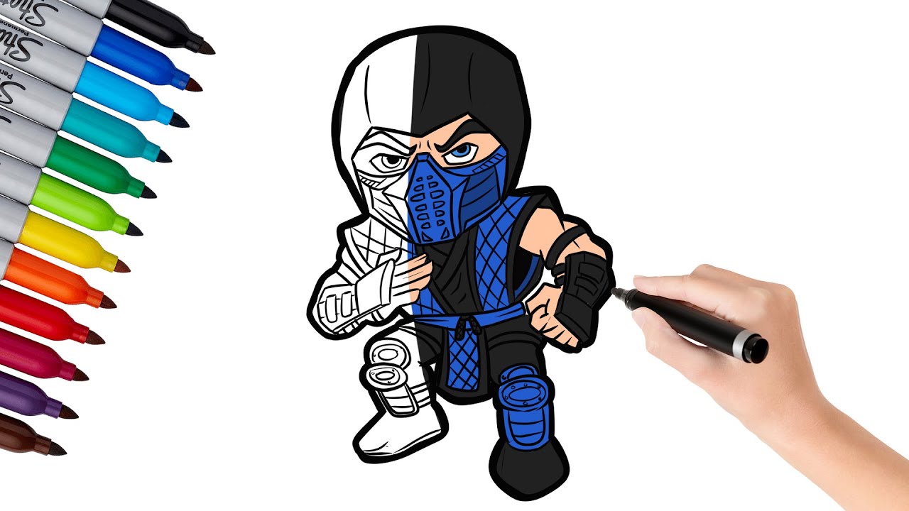 Ðhow to draw mortal kombat sub zero