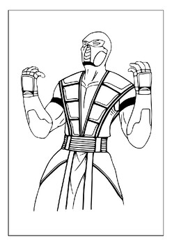 Printable sub zero coloring pages explore the frozen world of mortal kombat