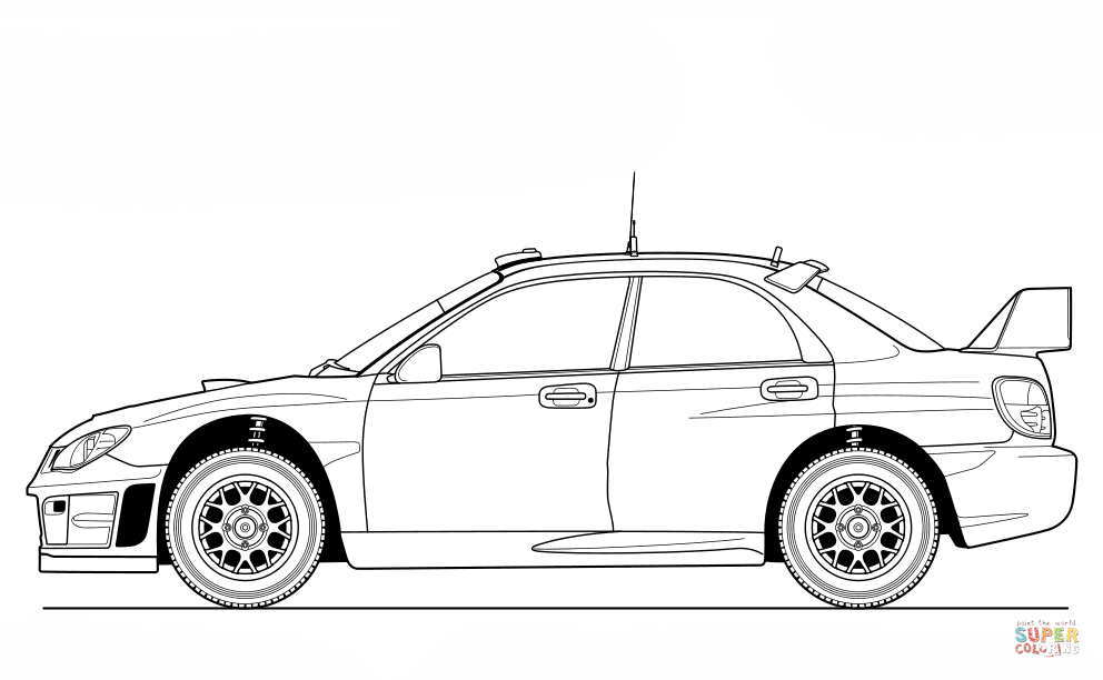 Subaru impreza coloring page free printable coloring pages