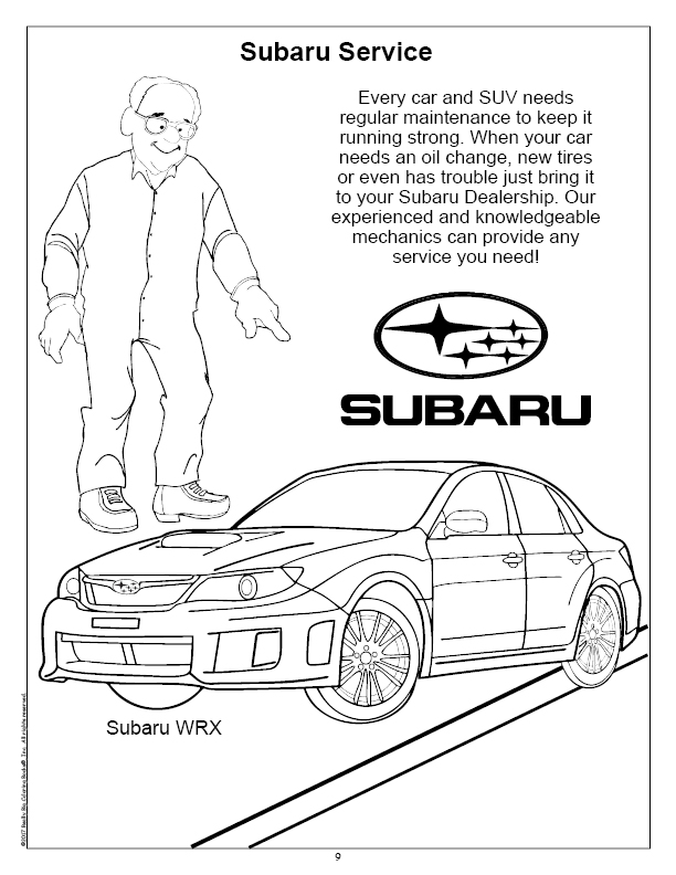 Subaru imprint coloring book