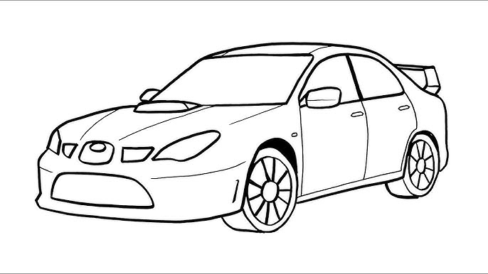 How to draw a subaru ipreza wrx sti drawing subaru wrx sti car