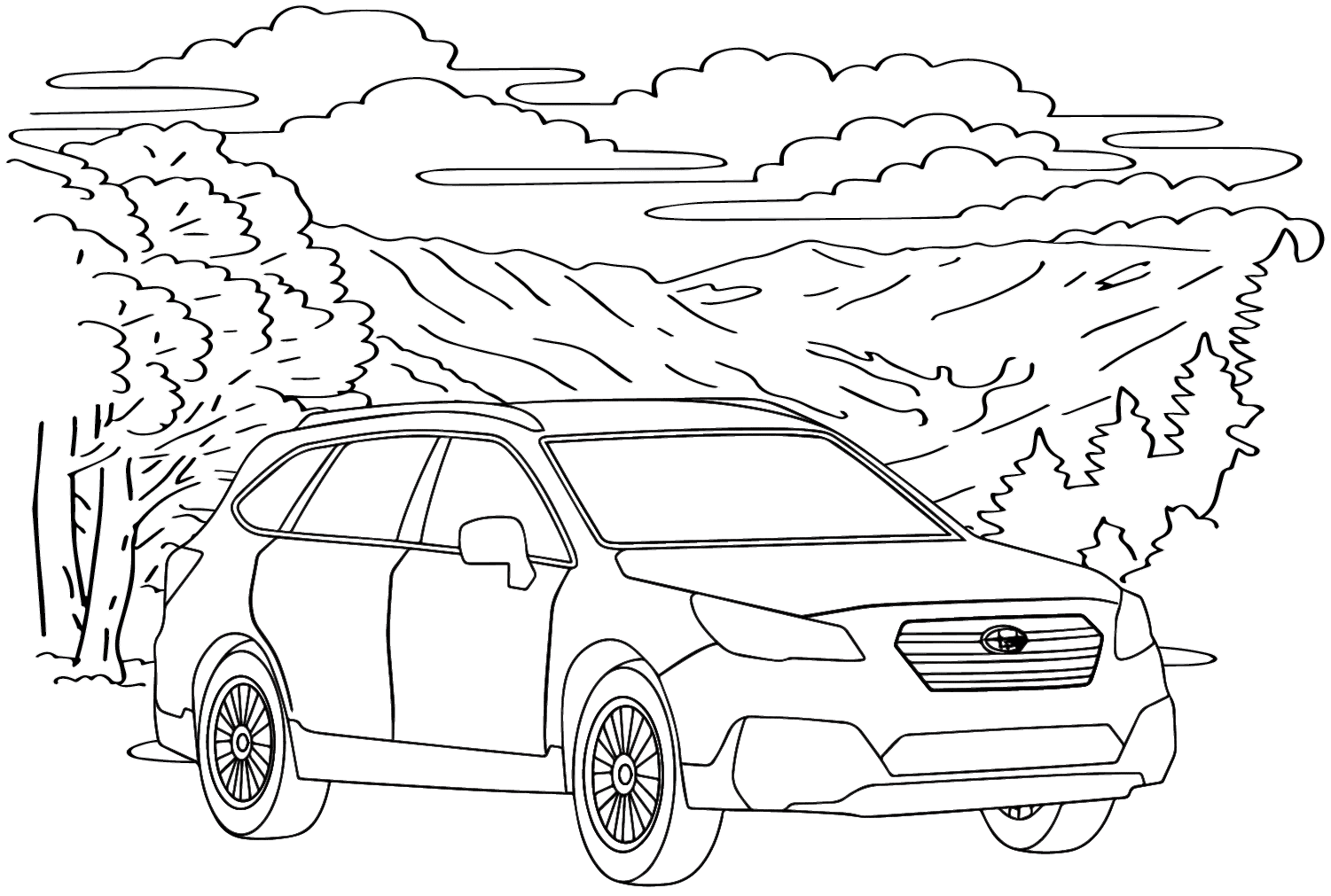 Subaru outback coloring page