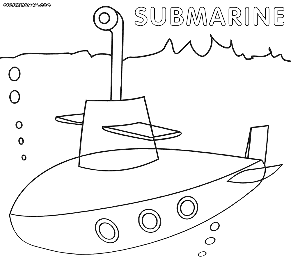 Submarine coloring pages printable for free download