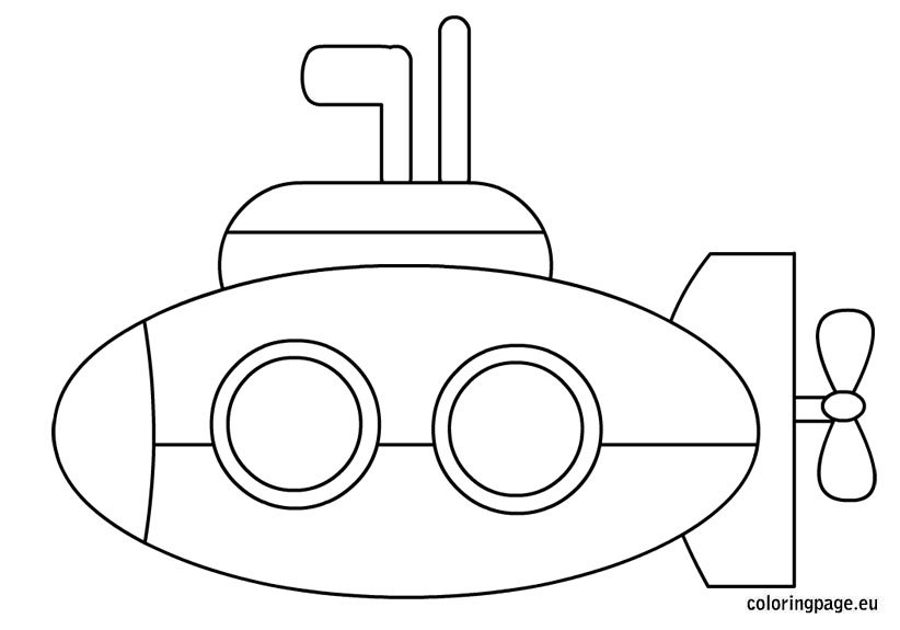 Submarine coloring sheet coloring page