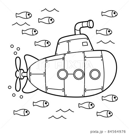 Submarine coloring page