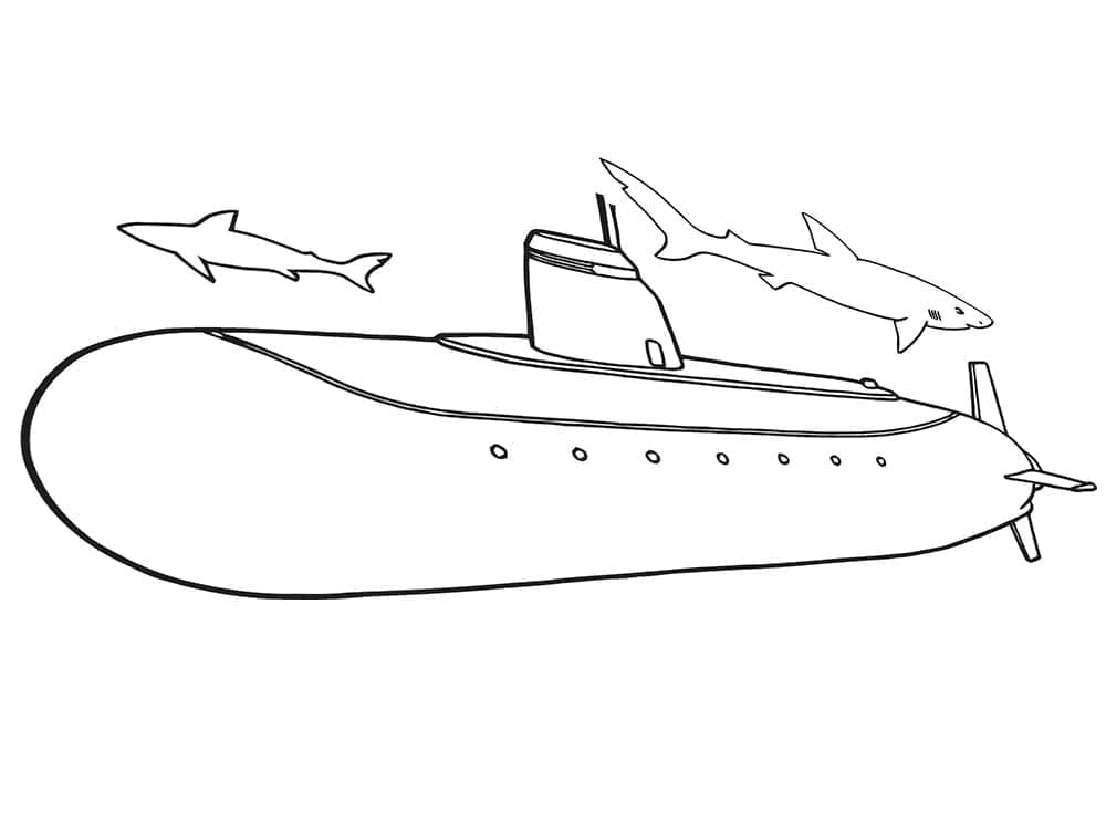 Free printable submarine coloring page