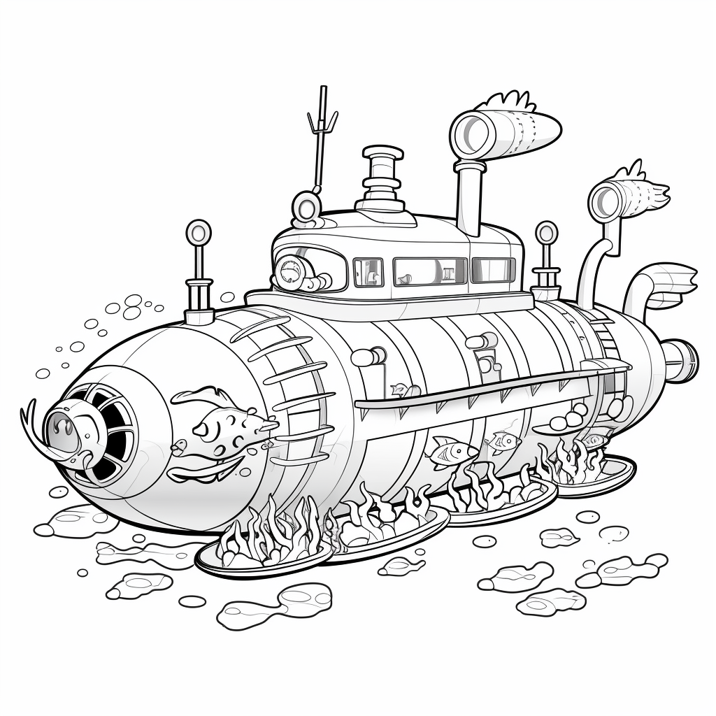 Submarine coloring pages