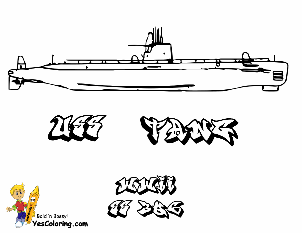 Submarine coloring pages printable for free download