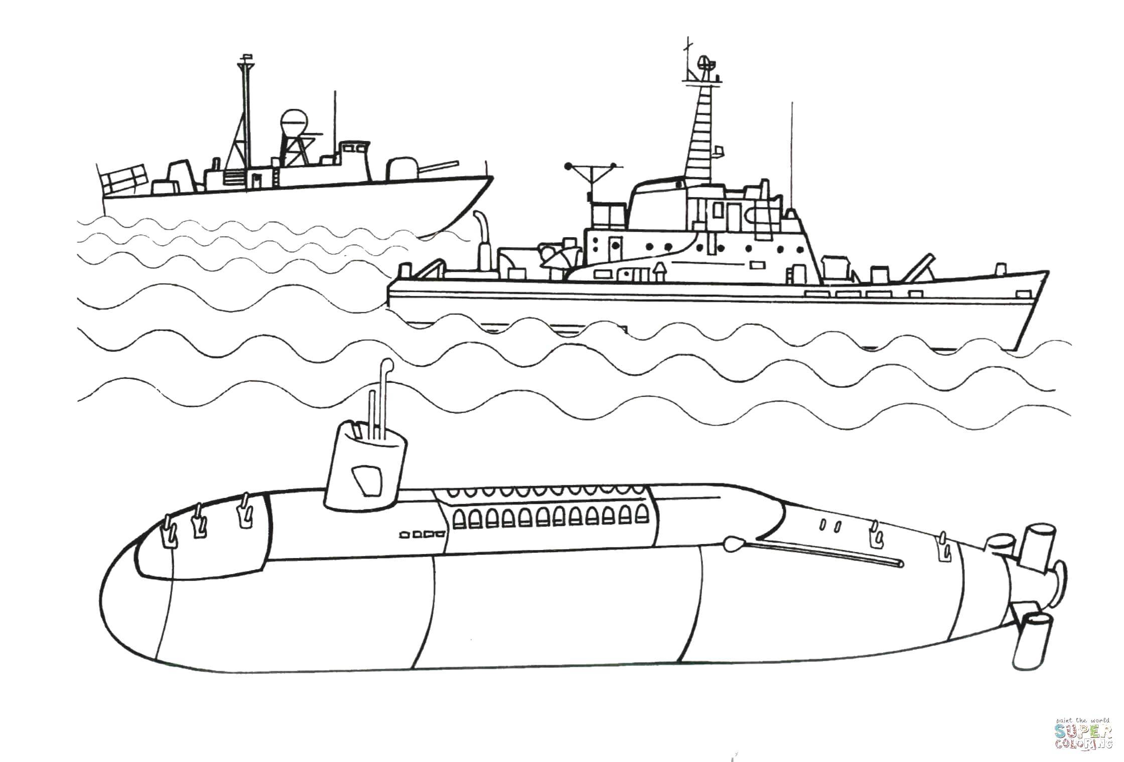 Online coloring pages coloring page submarine submarine download print coloring page