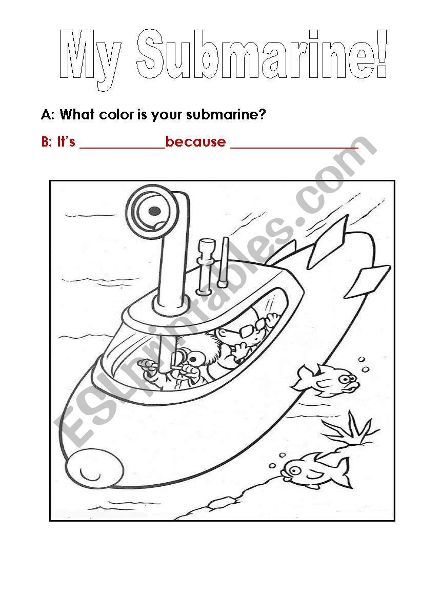 A submarine to color after listening to the song yellow submarine beatles