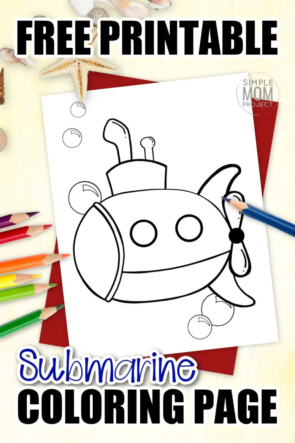 Free printable submarine coloring page â simple mom project