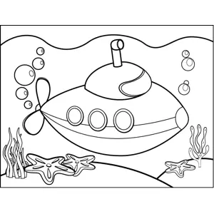 Submarine coloring page