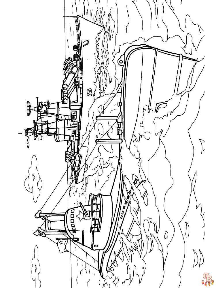 Submarine coloring pages explore the depths