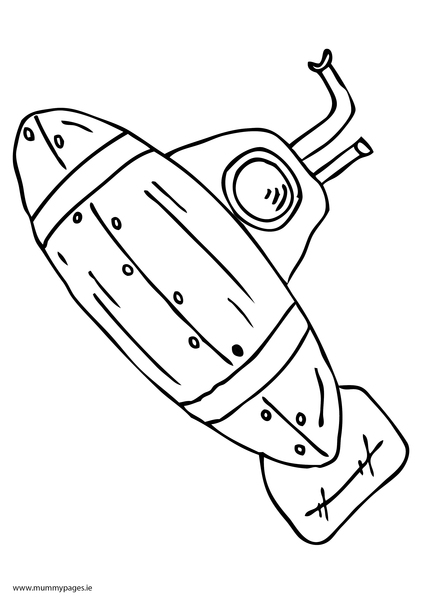 Submarine colouring page