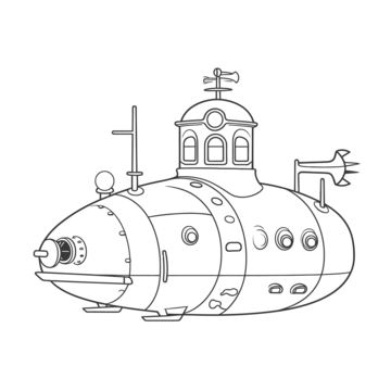 Coloring page of a submarine outline sketch drawing vector submarine drawing submarine outline submarine sketch png and vector with transparent background for free download