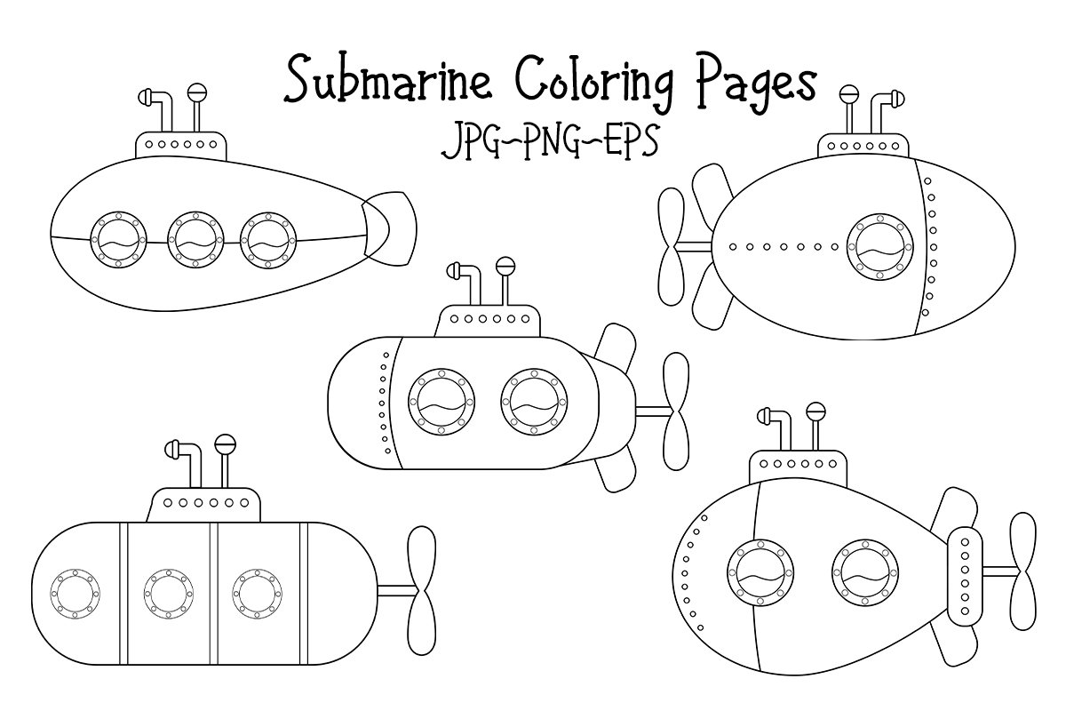 Submarine coloring images