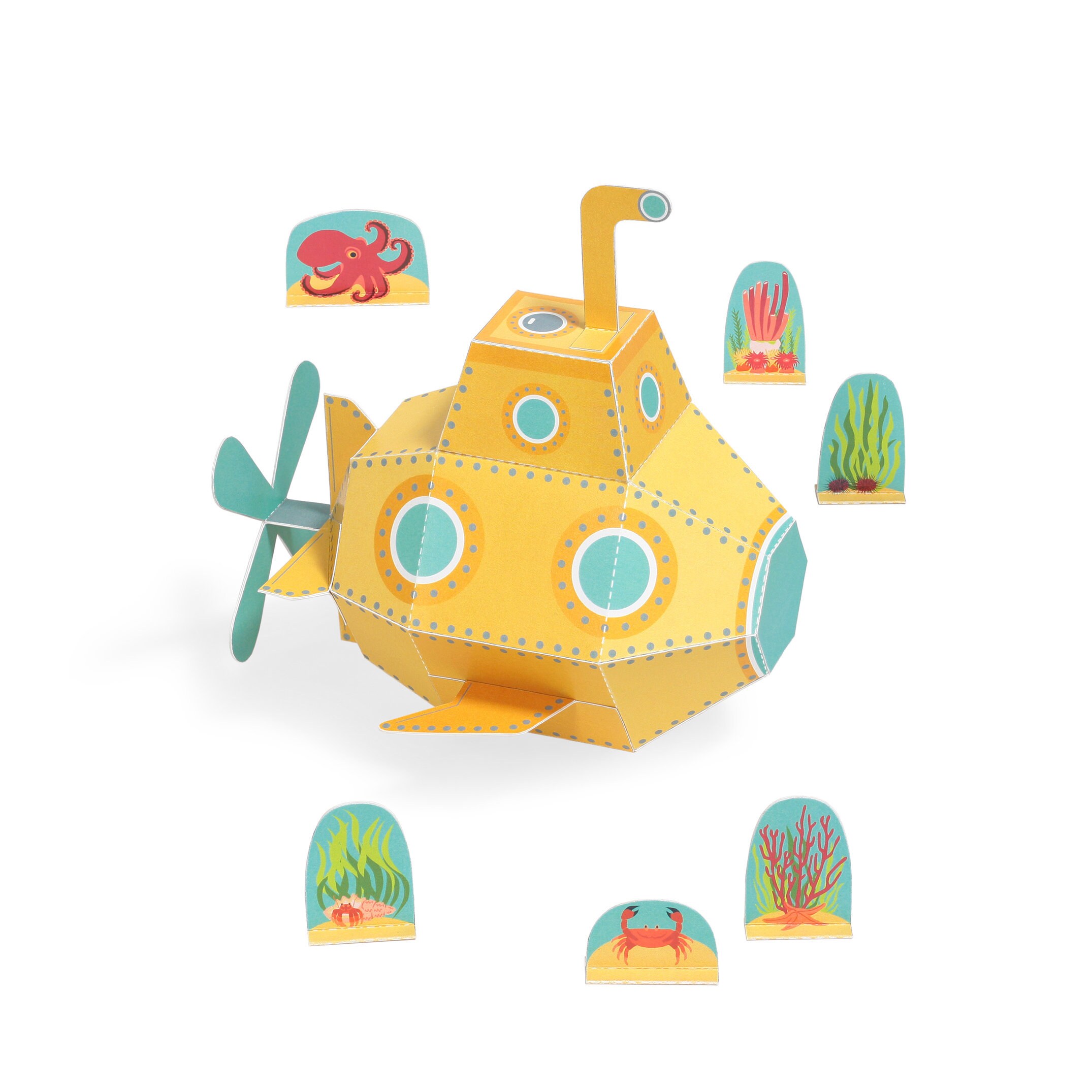 Submarine paper toy diy paper craft kit d model paper figure