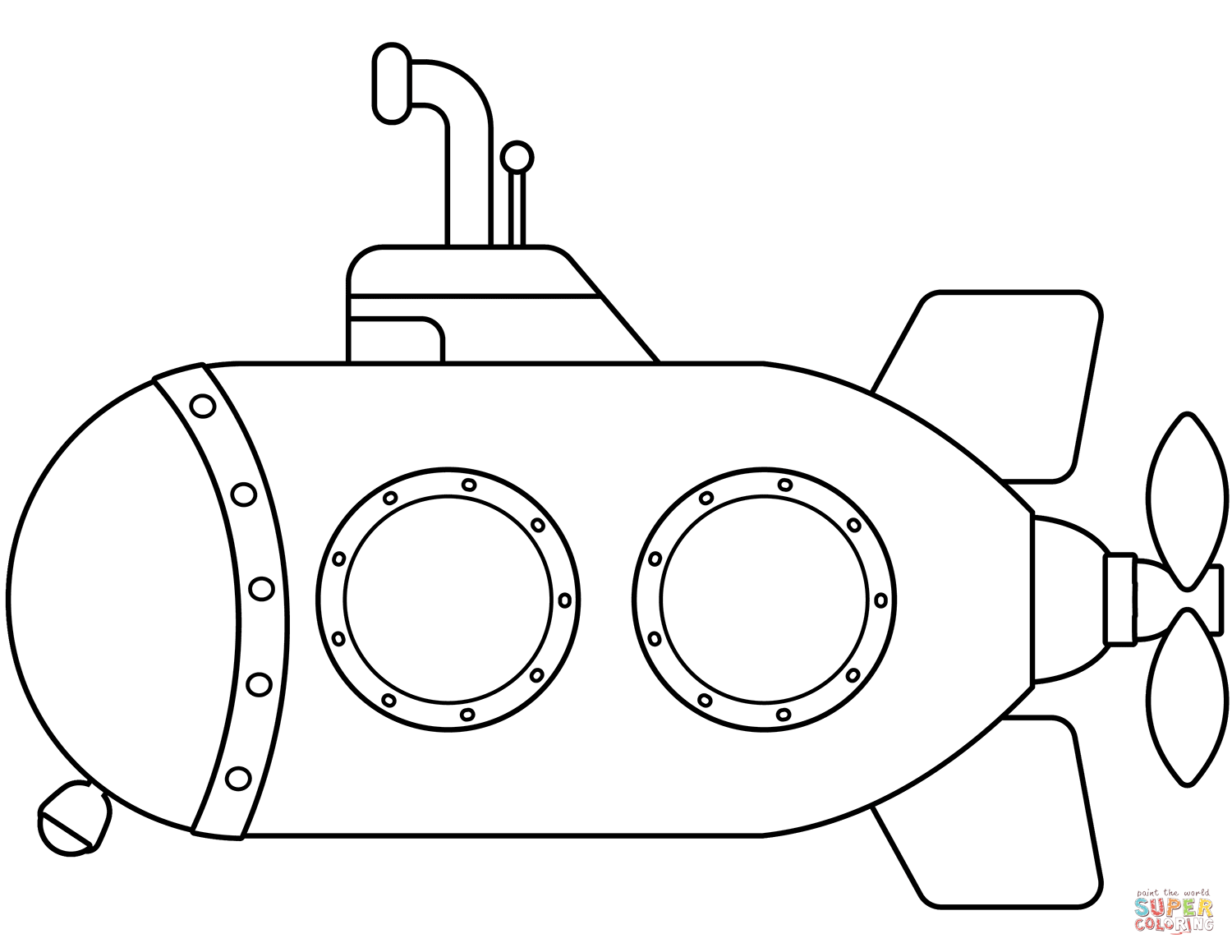 Submarine coloring page free printable coloring pages