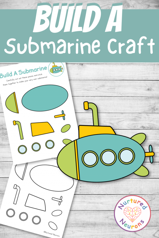 Build a submarine craft cut and paste activity for kids