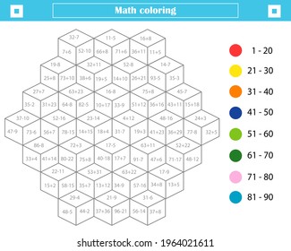 Hakuun mathematical coloring book children addition subtraction liittyvã vektorikuva rojaltivapaa