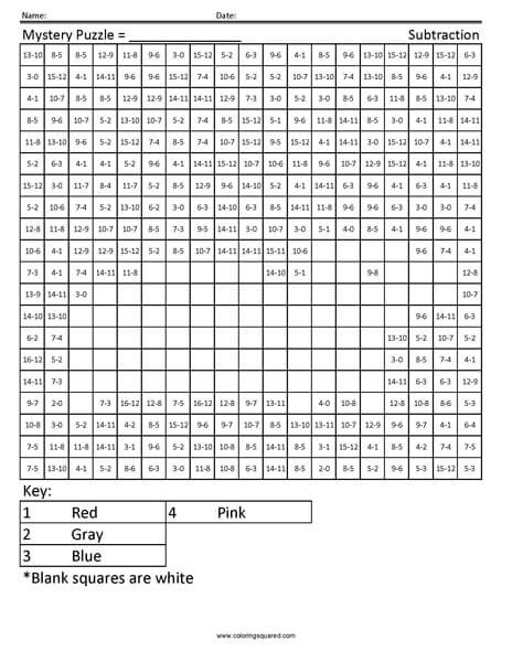 Rat coloring page subtraction