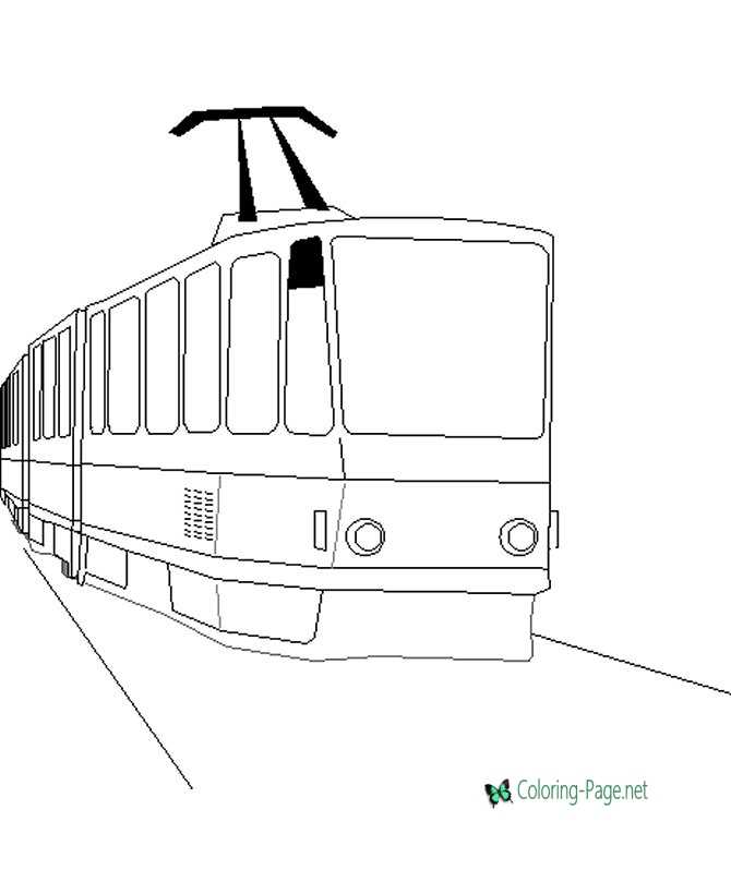 Train coloring pages subway trains