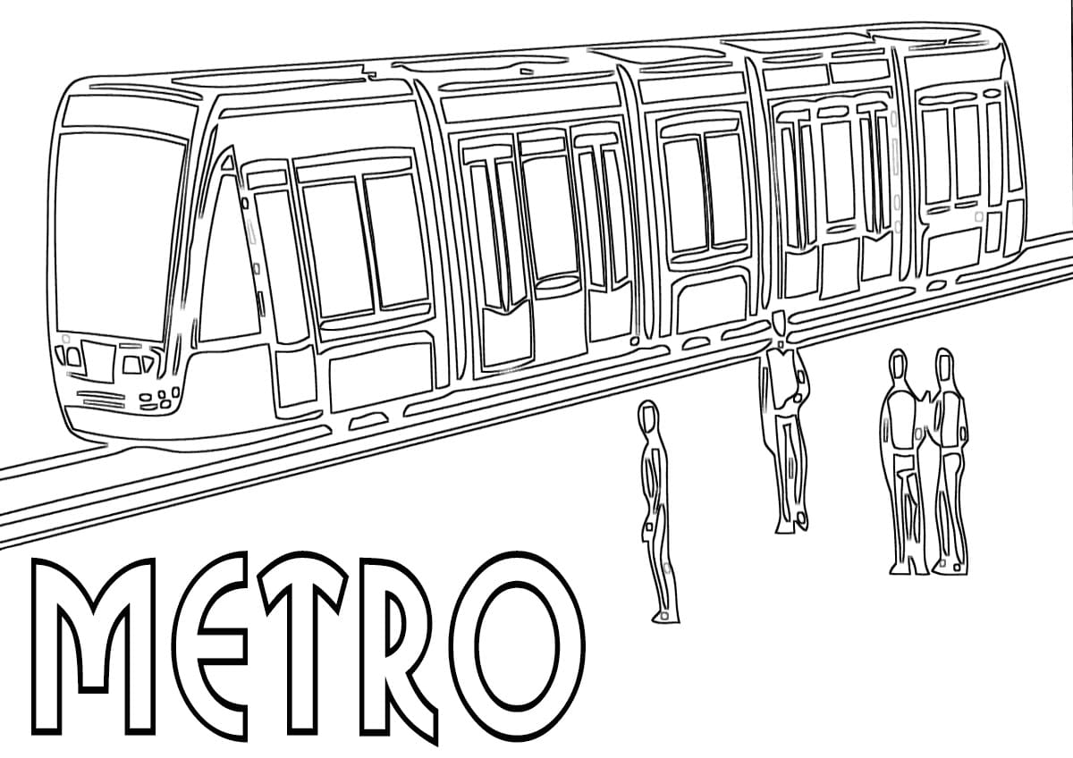 Subway station coloring page