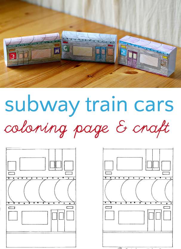 Subway train coloring page