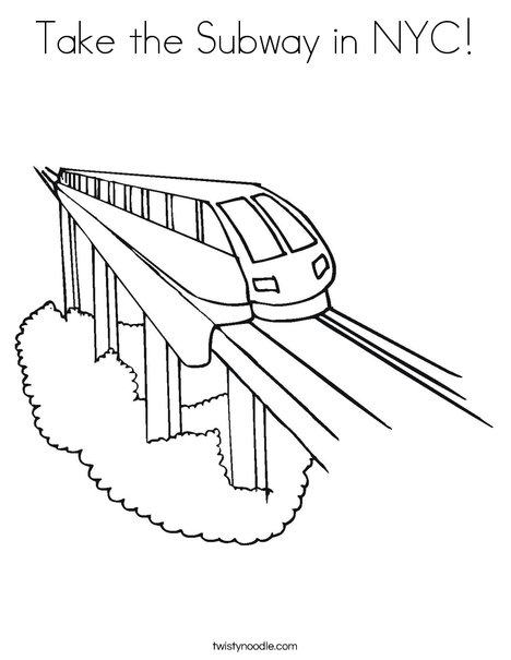 Take the subway in nyc coloring page
