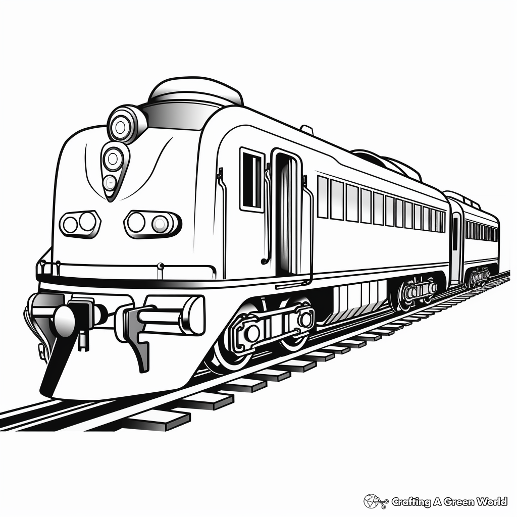 Realistic train coloring pages