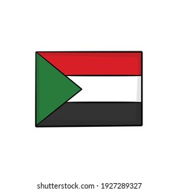 Sudan flag drawing style isolated vector stock vector royalty free