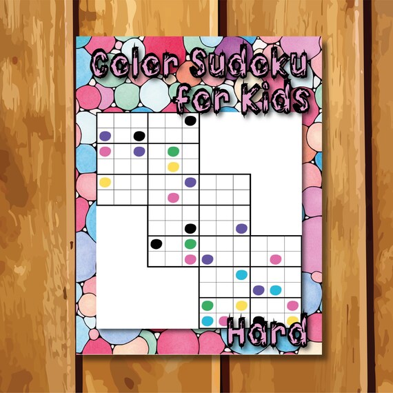 Hard triathlon a color sudoku for kids x printable pdf