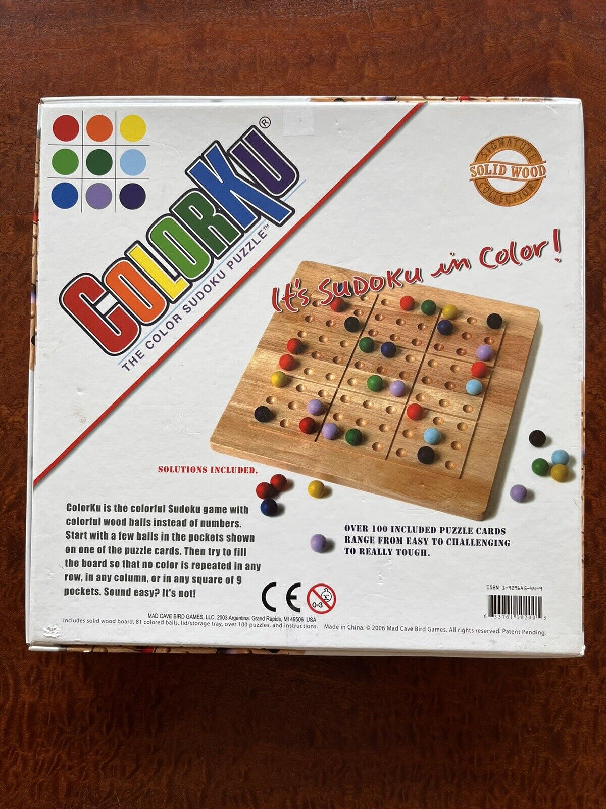 Colorku wood color balls board game sudoku puzzle educational plete