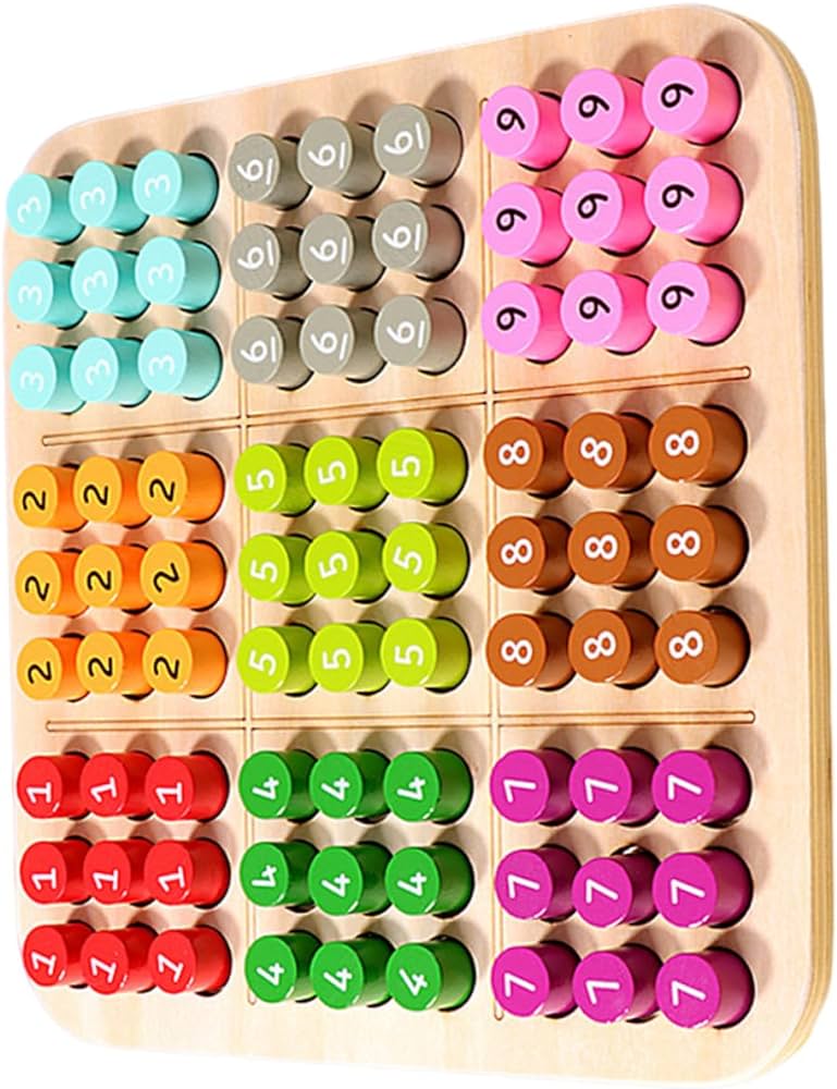 Sudoku game set kids toys ball sudoku child pegboard simple wooden peg board toys games