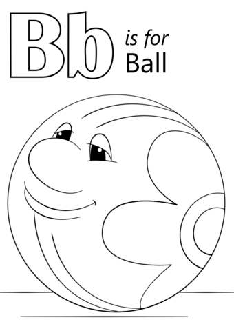 Letter b is for ball coloring page free printable coloring pages