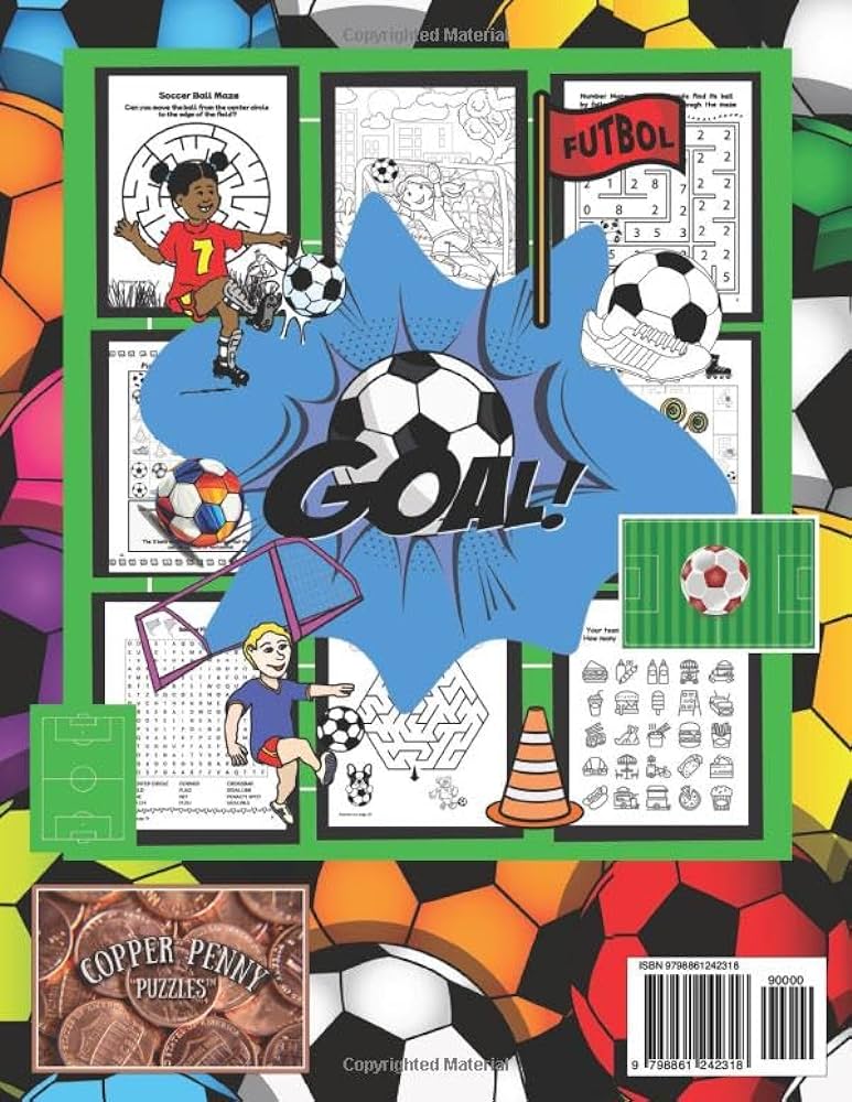 Super fun soccer coloring activity book for