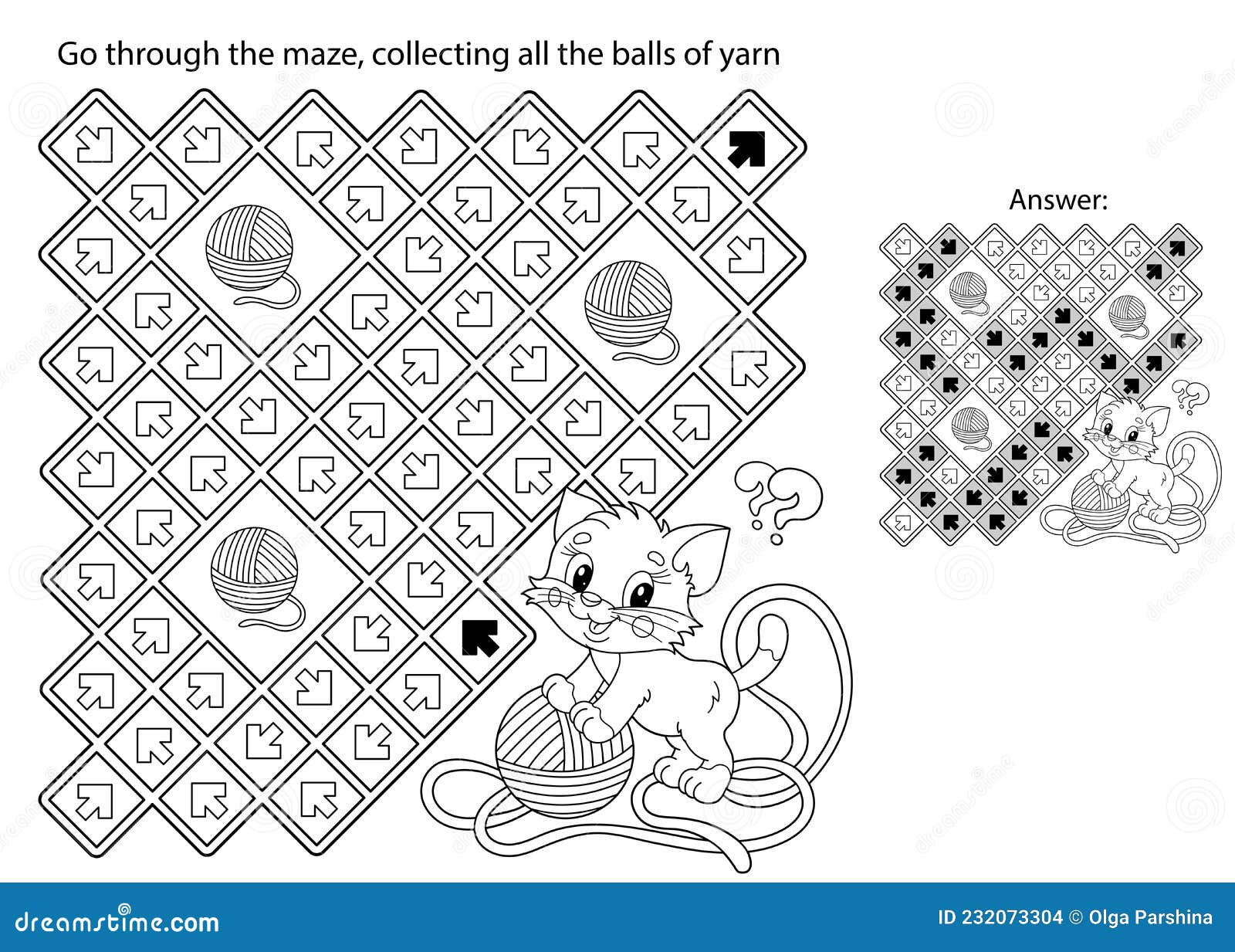 Kitten yarn ball coloring page stock illustrations â kitten yarn ball coloring page stock illustrations vectors clipart