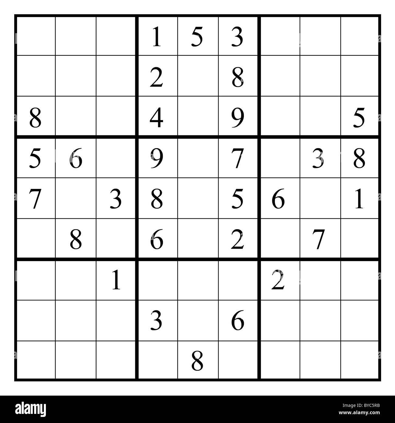 Sudoku illustration black and white stock photos images