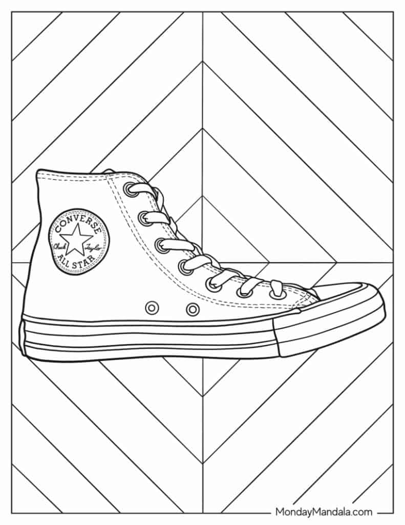 Shoe coloring pages free pdf printables