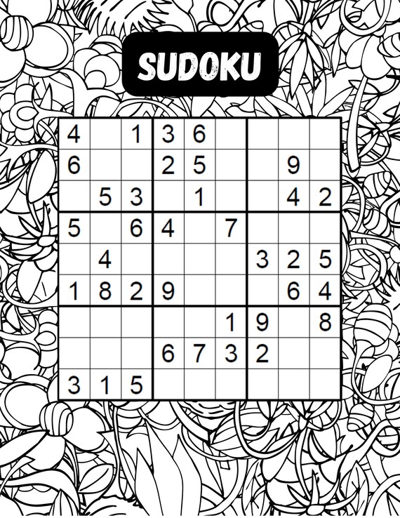 Sudoku coloring book page pdf instant download adult activity book mandala coloring pages for anxiety relief download now