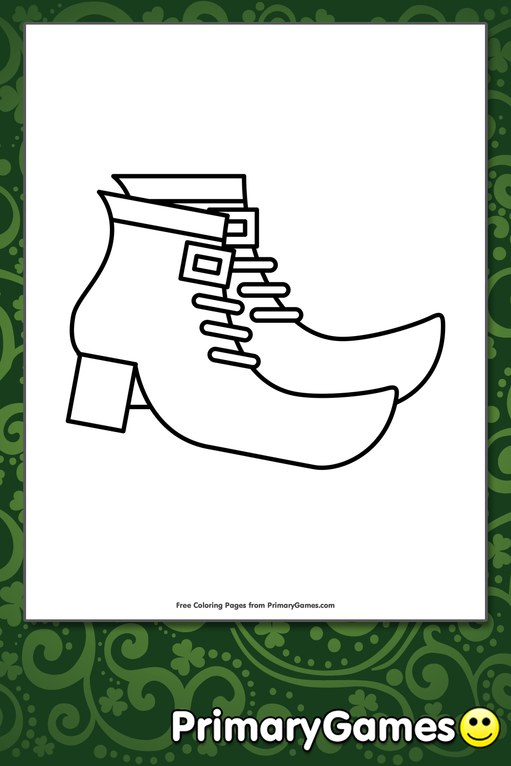 Leprechaun shoes coloring page â free printable pdf from