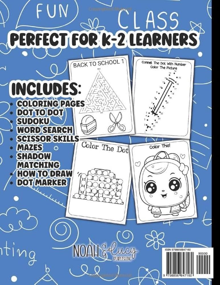 Back to school activity book for grades k