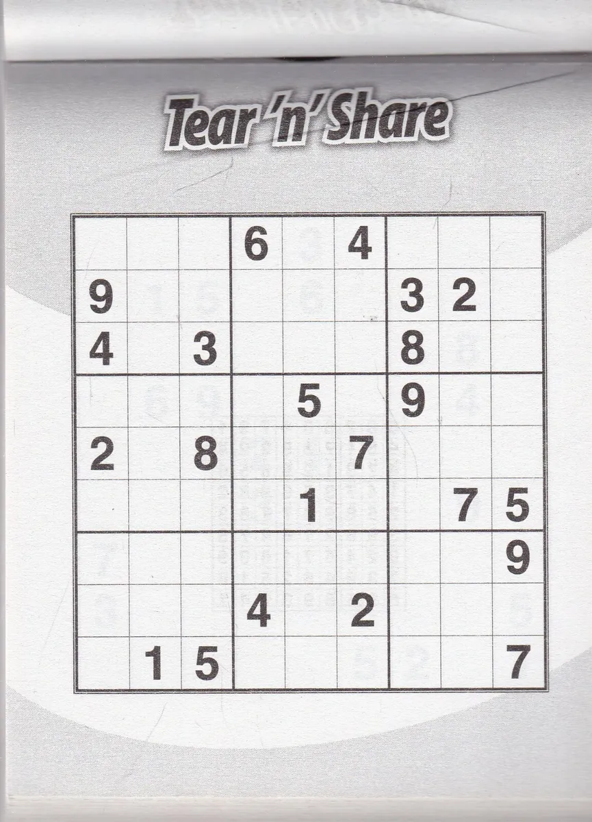 Sudoku book tear share puzzles pad november