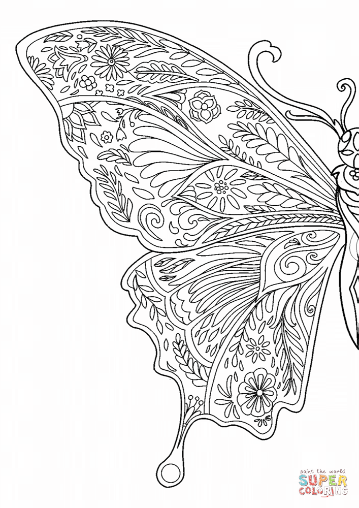 Wings of freedom butterfly coloring page free printable coloring pages