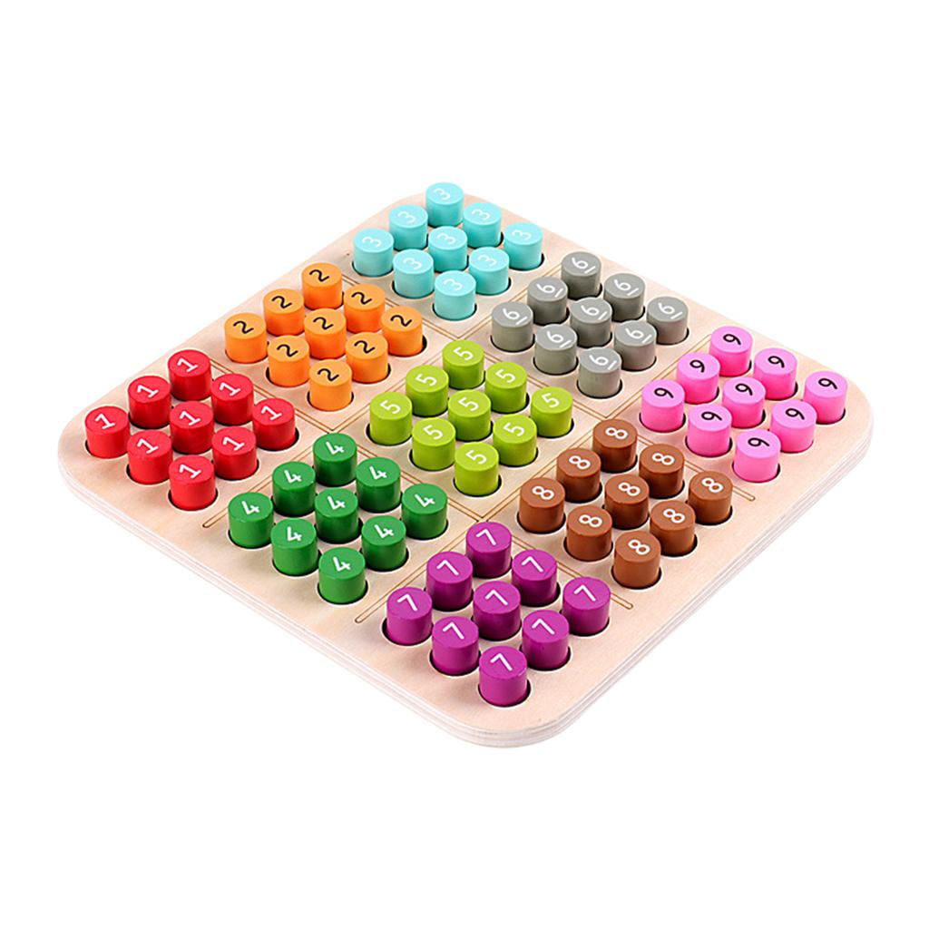 Wooden sudoku puzzles board game with number thinking brain teaser desktop game math colorful mini traditional educational